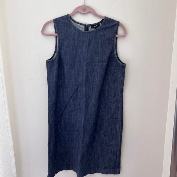 Theory‎ Denim Dress Sleeveless Casual Career Minimalist Size 10 - Picture 1 of 6